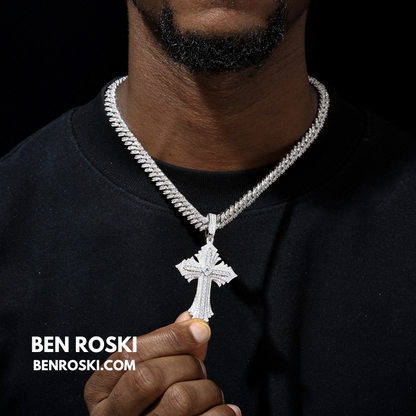 Moissanite Cross Pendant Sterling Silver, Gold, or Rose Gold | VVS Moissanite | GRA Certified