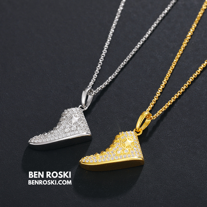 Sneaker Pendant Sterling Silver or Gold / Rose Gold Plated | VVS Moissanite | GRA Certified