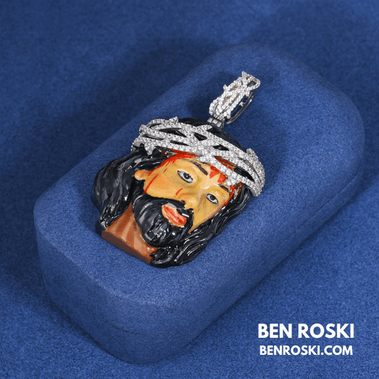 Jesus Head Pendant – 72MM Height | VVS1 Moissanite | GRA Certified