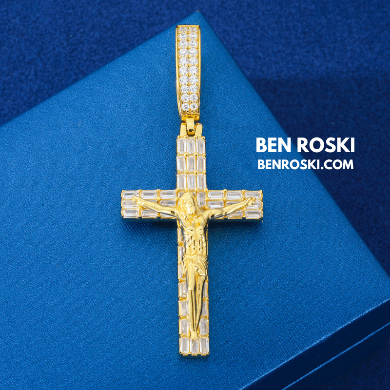 Jesus Crucifix Cross Pendant – 63MM Height |  VVS1 Moissanite | GRA Certified