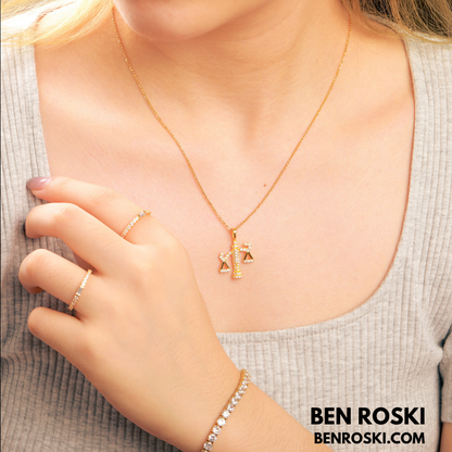 Scales of Justice Pendant Sterling Silver, Gold, or Rose Gold | VVS Moissanite | GRA Certified