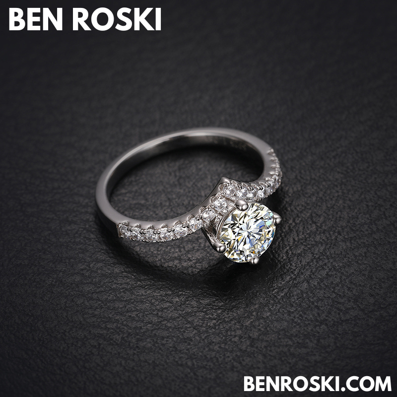 Moissanite Solitaire Halo Ring Sterling  Silver, Gold, or Rose Gold | VVS Moissanite | GRA Certified