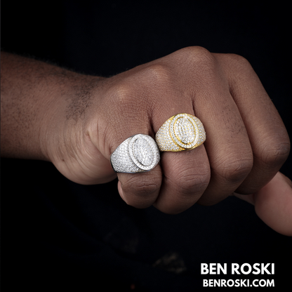 Round Micro-Pavé Moissanite Ring Sterling Silver, Gold & Rose Gold | VVS Moissanite | GRA Certified