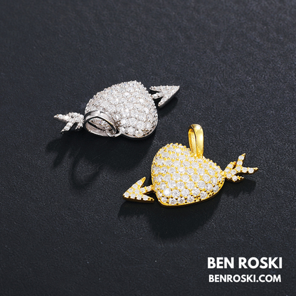 Heart Arrow Moissanite Pendant Sterling Silver, Gold & Rose Gold | VVS Moissanite | GRA Certified