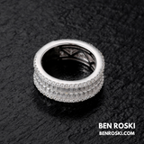 Triple Row Eternity Band Ring Sterling Silver, Gold, or Rose Gold | VVS Moissanite | GRA Certified