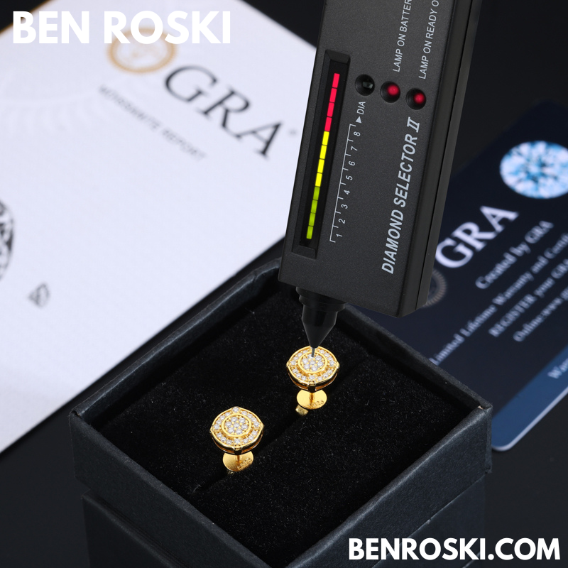 Double Halo Moissanite Stud Earrings Sterling Silver , Gold or Rose Gold Plating | VVS Moissanite | GRA Certified