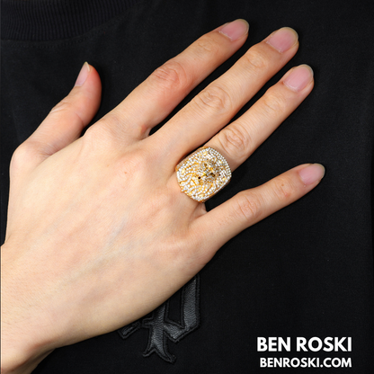 Lion Head Moissanite Ring Sterling Silver, Gold & Rose Gold | VVS Moissanite | GRA Certified