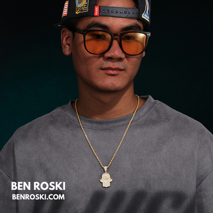 Hamsa Hand Moissanite Pendant Sterling Silver, Gold & Rose Gold | VVS Moissanite | GRA Certified