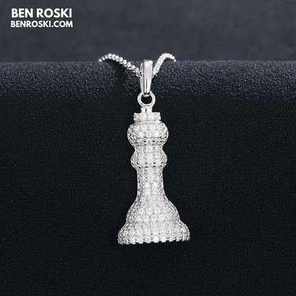 Moissanite Chess Piece Pendant Sterling Silver, Gold, or Rose Gold | VVS1 Moissanite | GRA Certified