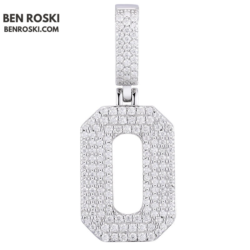 Custom Number Pendant Sterling Silver, Gold, or Rose Gold | VVS Moissanite | GRA Certified