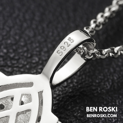 Moissanite Football Pendant Necklace Sterling Silver, Gold, or Rose Gold | VVS Moissanite | GRA Certified