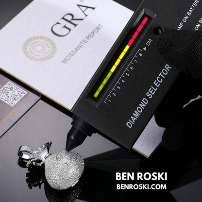 Money Bag Pendant Sterling Silver, Gold  & Rose Gold Plated | VVS Moissanite | GRA Certified