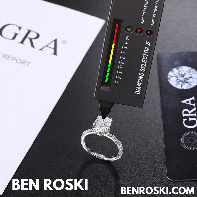 Classic Moissanite Engagement Ring Sterling Silver, Gold, or Rose Gold | VVS1 Moissanite | GRA Certified