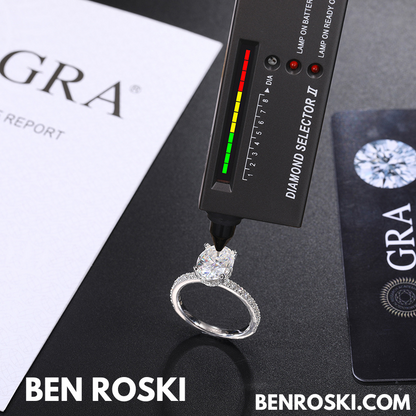 Classic Moissanite Engagement Ring Sterling Silver, Gold, or Rose Gold | VVS1 Moissanite | GRA Certified