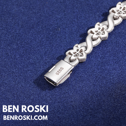 Heart Link Moissanite Necklace Sterling Silver, Gold & Rose Gold | GRA Certified