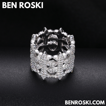 Fleur-de-Lis Moissanite Ring Sterling Silver, Gold & Rose Gold | VVS Moissanite | GRA Certified