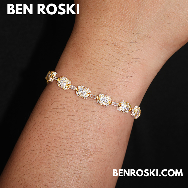 7MM Moissanite Bracelet Sterling Silver | GRA Certified | Gold & Rose Gold Plated