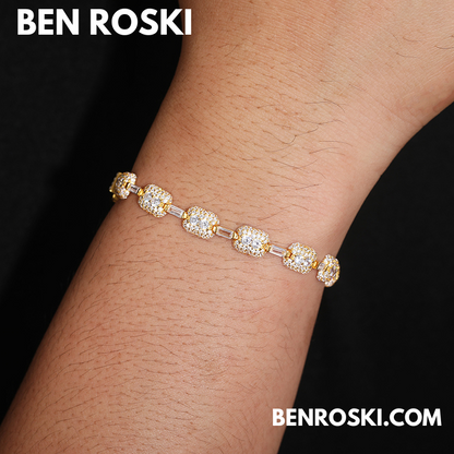 7MM Moissanite Bracelet Sterling Silver | GRA Certified | Gold & Rose Gold Plated