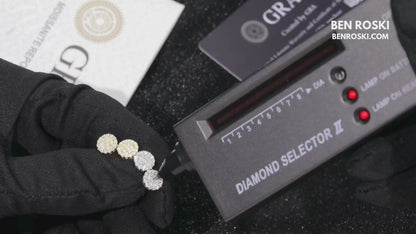 Round Cluster Stud Earrings Sterling Silver, Gold, or Rose Gold | VVS Moissanite | GRA Certified