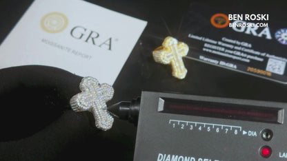 Cross Moissanite Ring Sterling Silver, Gold, or Rose Gold | VVS Moissanite | GRA Certified
