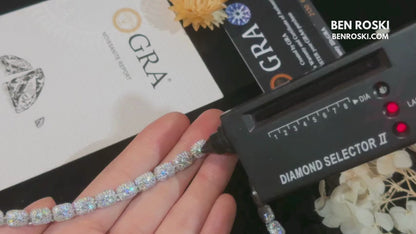 Cushion Link Moissanite Chain – 7MM Width | 22 Inch | 34.17g | GRA Certified