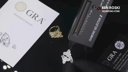 Butterfly Moissanite Ring Sterling Silver, Gold, or Rose Gold | VVS Moissanite | GRA Certified