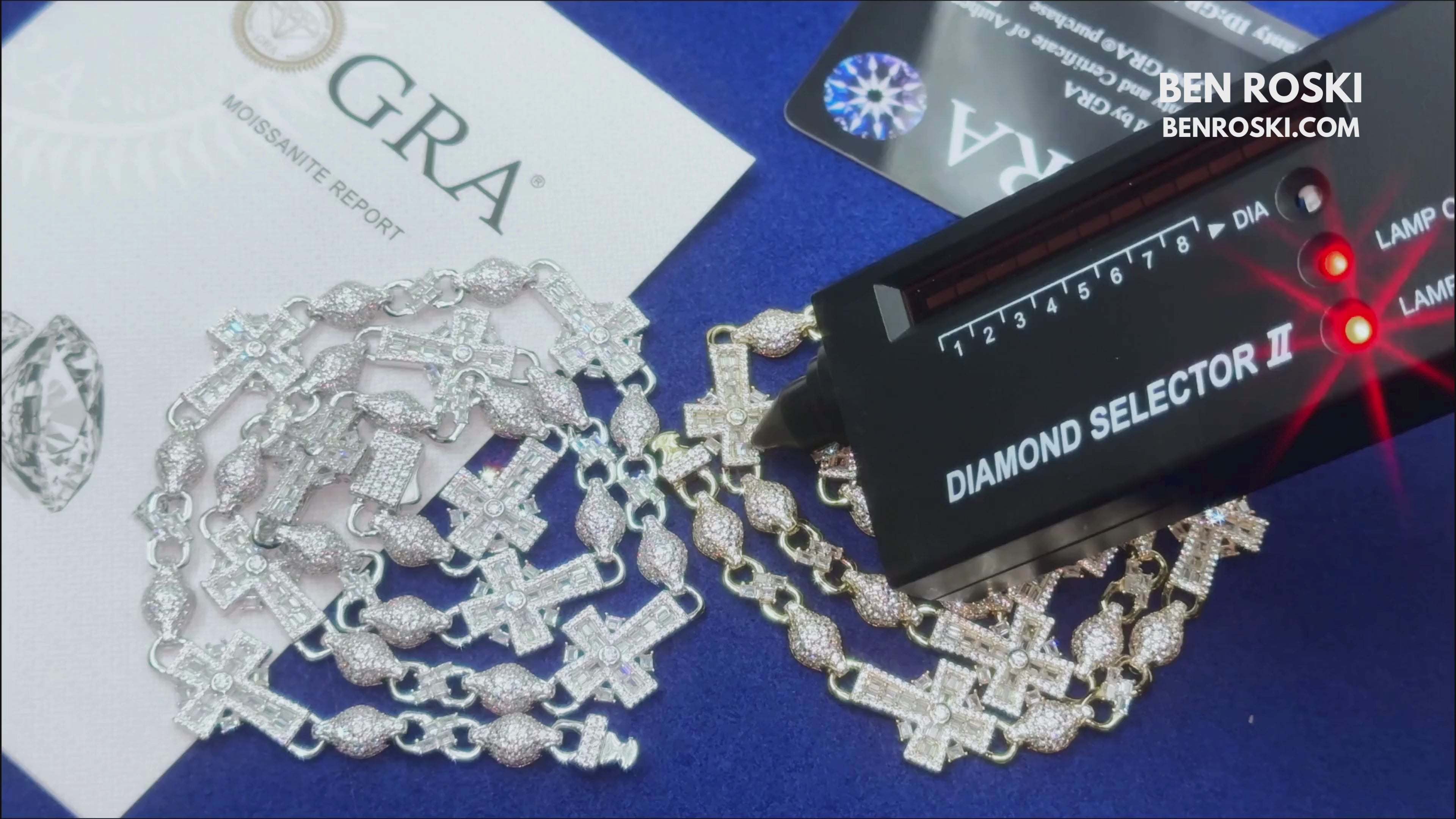 Cross Link Moissanite Necklace Sterling Silver, Gold & Rose Gold | GRA Certified