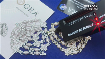 Cross Link Moissanite Necklace Sterling Silver, Gold & Rose Gold | GRA Certified