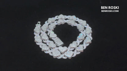 Heart Baguette Moissanite Necklace Sterling Silver, Gold & Rose Gold | GRA Certified