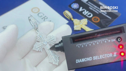 Moissanite Cross Pendant Sterling Silver, Gold, or Rose Gold | VVS Moissanite | GRA Certified